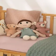 100% Handmade Cotton knitted Soft Princess Plush Toy Gray