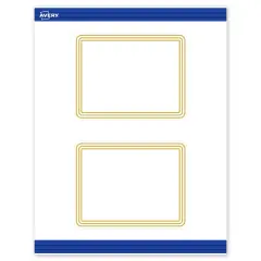 Avery Printable Rectangle Postcards with Rounded Corners, Gold Multi-Lined Border, 4.25" x 5.5", Matte White Rectangle Postcards with Rounded Corners, Laser/Inkjet, 20ct, Great for Postcards