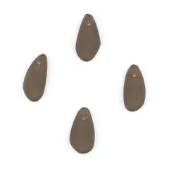 The Bead Chest Teardrop Sea Glass Pendants, Frosted Matte Eco-Friendly Translucent Recycled Glass Charms for Jewelry & Necklace Making