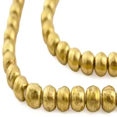 The Bead Chest 8mm Round Brass Beads - Full Strand of African Metal Spacer Beads
