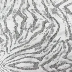 Metallic Silver-Black Tiger Printed Stretch Jersey Knit Fabric By the Yard