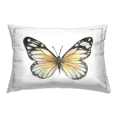 Country Butterfly on White Decorative Printed Throw Pillow Design by Janet Tava, 14 x 7 x 20