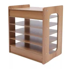 Wood Desktop Organizer Paper File Holder For Home & Office Document Storage Rack