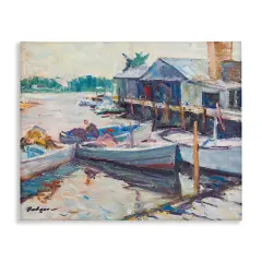 Stupell Industries Scenic Boat Marina Canvas Wall Art Design by Richard A. Rodgers