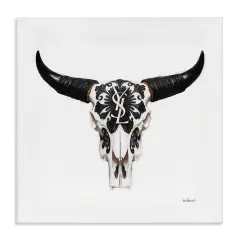 Stupell Industries Chic Brand Cattle Skull Canvas Wall Art Design by Amanda Greenwood