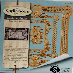 Spellbinders Designer Series Art Nouveau Water Lilies Cut Emboss Dies Set- 4 Pieces
