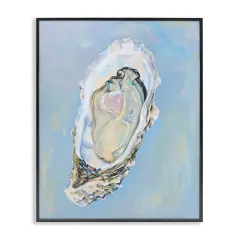 Stupell Industries Detailed Oyster on Blue Framed Giclee Wall Art Design by Arlington Prints