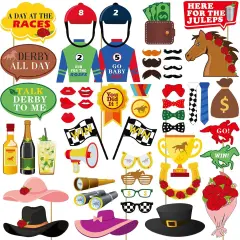 Kentucky Horse Derby Photo Booth Props Horse Race Party Supplies Decorations 50Ct