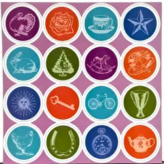 Marianne Richmond Circle Pattern Icons 12x12 Chipboard Embellishments