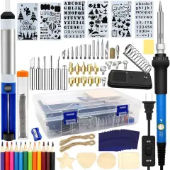 Wood Burning Kit 95pcs, West Bay Soldering Pen with Adjustable On-Off Switch Control Temperature Wood Burning Tool for Embossing, Carving, Soldering Tips, Carrying Box