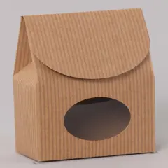 Pack/6: Kraft Stripes Gourmet Candy Box - 3-1/2 x 1-3/4 x 6-1/2"