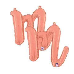 Betallic&reg; 14 inch Script Letter M Rose Gold Air Fill Only
