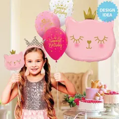 Cat Princess Mini Foil Balloon Air Fill Only 14" Princess Cat Theme