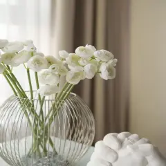 12pcs Ranunculus Artificial Flowers Faux Silk Mini Ranunculus Fake Rose Flowers Wedding Filler Flowers DIY Pink Bouquets, Centerpieces, Bridal Shower Decorations Arrangements