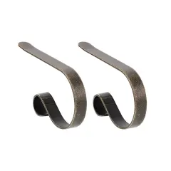Haute Decor Original MantleClip Stocking Holder - 2 Pack Weathered Brass