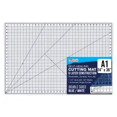 24" x 36" Self-Healing Cutting Mat 5-Ply - Double-Sided White/Blue Craft Mat, Non-Slip Cutting Mats for Crafts, Sewing, Quilting, Scrapbooking