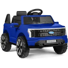 Best Choice Products Kids 12V Ride On Car Officially Licensed Ford Lightning Truck w/ Remote, LED Lights Blue