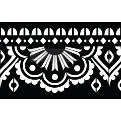 Stick & Style - Mendhi Border - 1 roll, 7in x 5yds (6in design) self-adhesive plastic on roll 