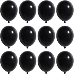 12 inch Black Latex Balloons, 60 pcs Thick Black Balloons for Party Decorations