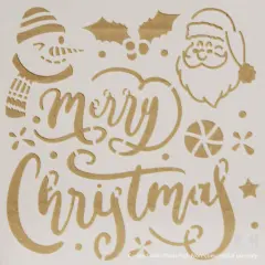 Designer Merry Christmas Stencil