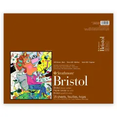 Strathmore 400 Series Bristol Pad 2 Ply Vellum 14"X17"-Tape Bound, 15 Sheets