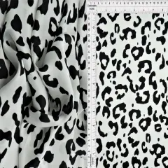 1 Yard Satin Animal Print Fabric, 58/60&Prime; Wide 100% Polyester IVORY