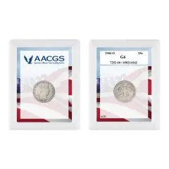 Barber Silver Half Dollar Graded G6 by AACGS