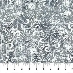 Banyan 83040-91 DANDELION WISHES - Bamboo Floral - Dove 45" Fabric Per Yard