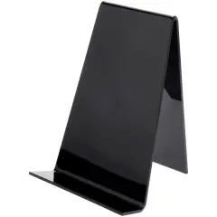 Plymor Black Acrylic Book Easel with 1.875" Flat Ledge, 8.25" W x 7.75" D x 10.75" H