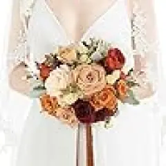 Rinlong Burnt Orange Wedding Bouquet