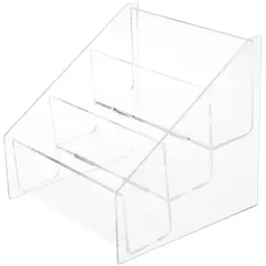 Plymor Clear Acrylic 3-Level Postcard Literature Rack (Countertop), Fits 5.8" x 4.1" Items