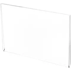 Plymor Clear Acrylic Folder-Style Sign Display Holder / Postcard Protector, 6" W x 4" H