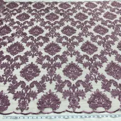 1 Yard Elegant Beaded Lace Fabric Embroidered on 100% Polyester Net Mesh for Special Occasions 56" Width Yam