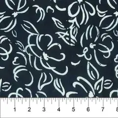 Banyan 81200-49 CLASSICS MIDNIGHT (Flowers White on Black) 45" Fabric Per Yard