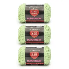 Red Heart Super Glow Yarn 24 Pack-Glow Worm Green