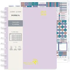 Teacher Planner 2025-2026, (Disc-Bound Letter Size - 8.5'' x 11'') - Light Pink