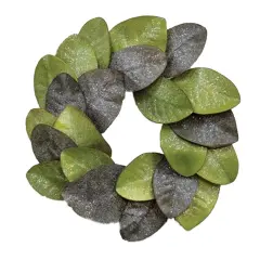 Vintage Glitter Magnolia Leaves Wreath 16"