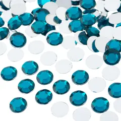 John Bead 10mm (SS45) Round Acrylic Flat Back Rhinestones, 500pcs Turquoise