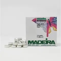 Madeira Sided Bobbin White L High-Quality Sewing Accessory