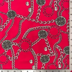 Medallion Chains Printed Spandex Fabric