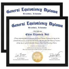 FIXSMITH 8.5x11 Diploma Frame, Black Picture Frame with Clear Plexiglass, 2 Pack Certificate Frame for Wall Display, 8.5x11 Document Frame, High School Diploma Frame