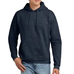 Hanes Men's Ecosmart Fleece Hooded Sweatshirt, Pullover Casual Hoodies Assorted Color Heather navy