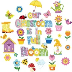 83 Pieces Spring Bulletin Board Decorations Hello Spring Cut Outs Spring Bulletin Classroom Decoration Summer Butterfly Bee Flowers Wall Decors for School Classroom Spring Party Decorations