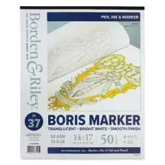 Borden & Riley Boris Marker Paper Pad - 14" x 17", 50 Sheets