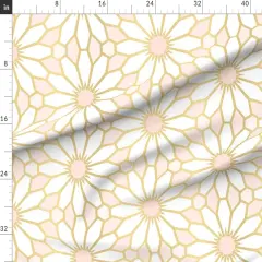 Various Fabrics by the Yard or Fat Quarter Geometric Floral Mosaic Flowers Pastel Glam Large Scale Peach Gold Daisy Blush Art Deco Custom Printed Fabric by Spoonflower