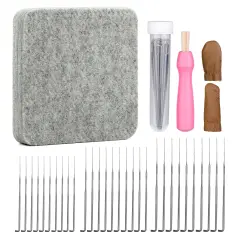 Needle Felting Kit,Needle Felting Pad,Needle Felting Tool with 6"x6"Needle Felting Mat,Felting Needles for Wool,Leather Finger Guards,Good for Any Felting