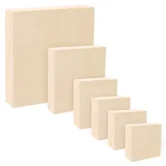 Da Vinci Pro Birch Wood Panel 1-5/8" Deep &ndash; Bundle of 6 Square Panels - Fine Textured, Warp Resistant, Lightweight & Rigid &ndash; Perfect for Mounting Sanded Pastel or Watercolor Paper, Linen or Canvas