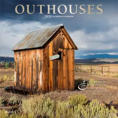 Outhouses | 2026 12 x 24 Inch (Hanging) Monthly Square Wall Calendar | Foil Stamped Cover