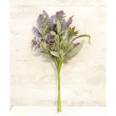 18" Lifting Lilac Bundle with Green-Wrapped Wire Stem