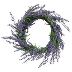 Purple Astilbe and Twig Wreath with Leathery Green Leaves